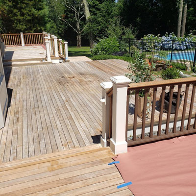 Deck Cleaning before