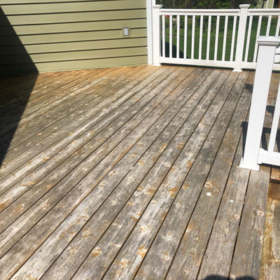 Deck Cleaning before